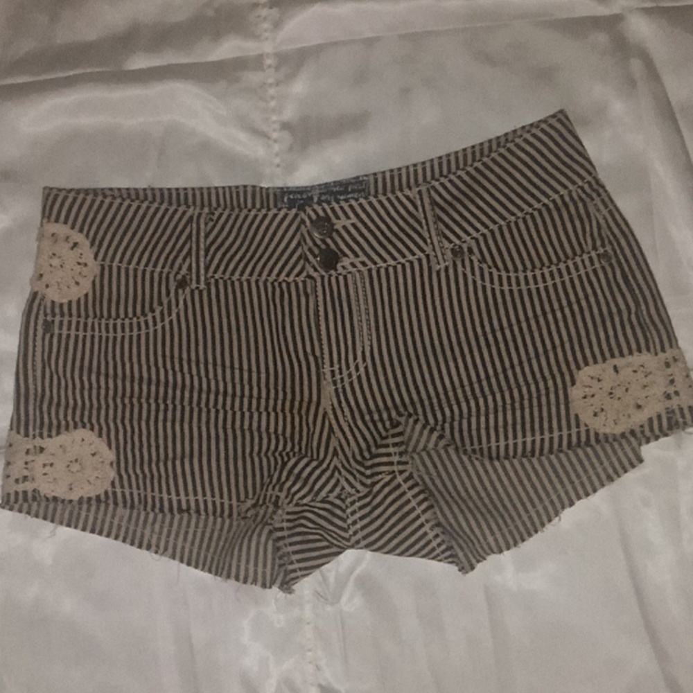 COPY - Hot Kiss Size 9 Black and White Striped Shorts